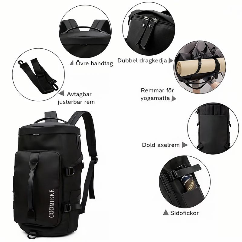 Vandero – sport- & reseryggsäck för träning, resa & vardag