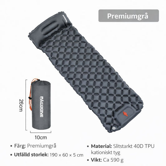 TrailPad – uppblåsbar liggunderlag för vandring & friluftsliv