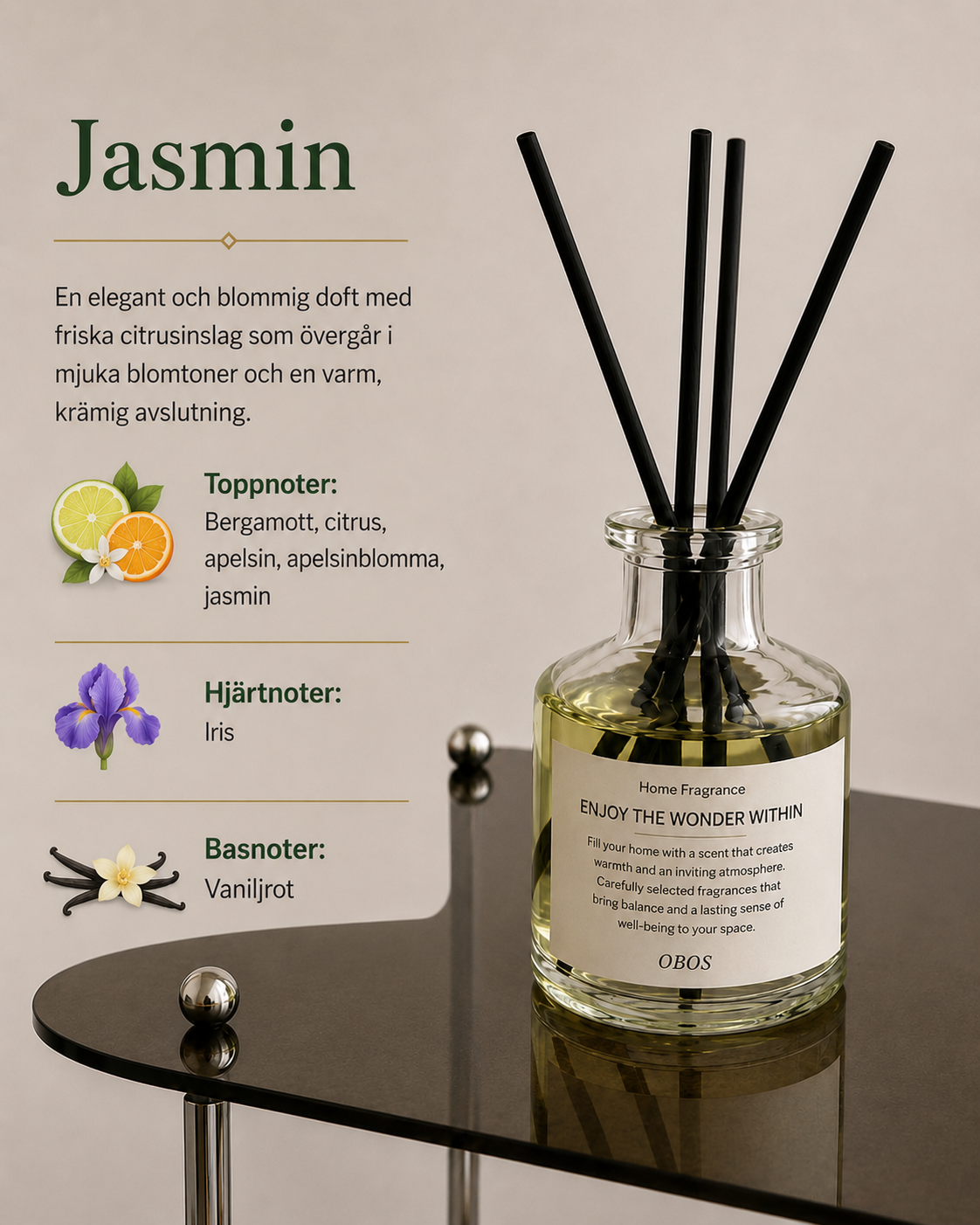 Doftpinnar med Doftolja 50 ml – Rumsdoft för Hem & Inredning