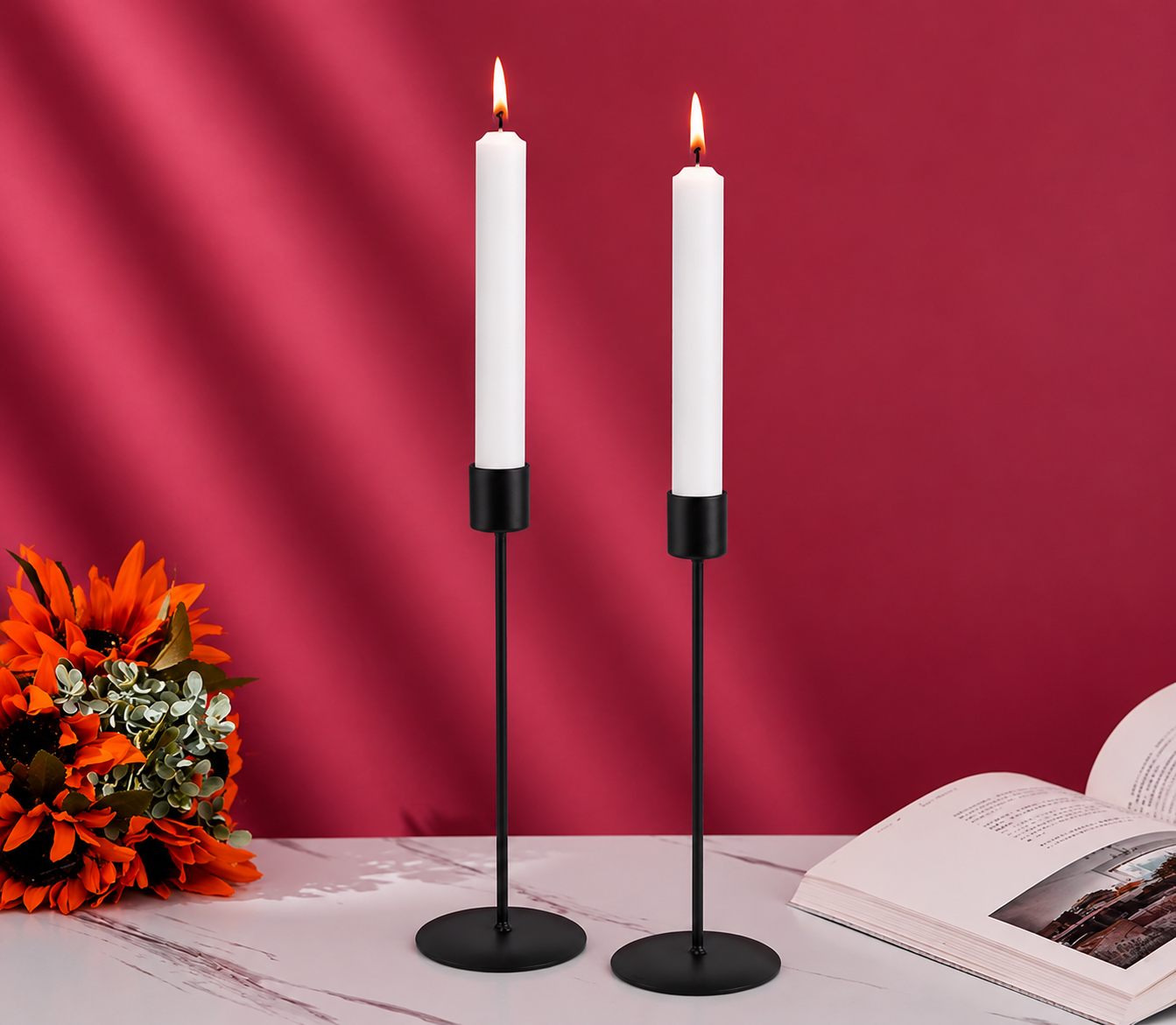 Svart Ljusstake i Metall – Minimalistisk Skandinavisk Design