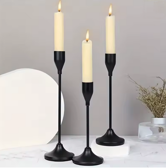 Svarta Ljusstakar i Metall 3-pack – Skandinavisk Minimalistisk Design