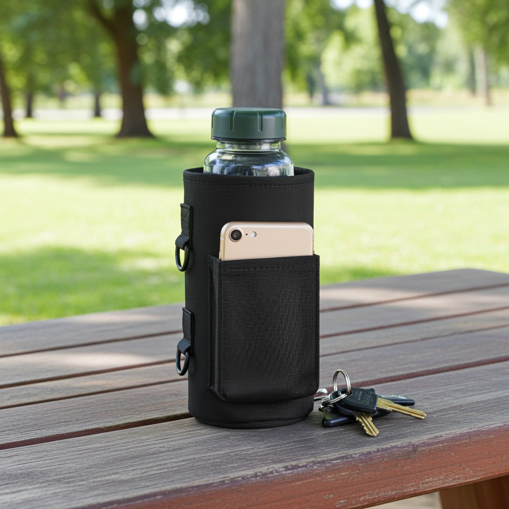 Nexo Magnetisk Flaskhållare – smart flaskväska med ficka för mobil & tillbehör