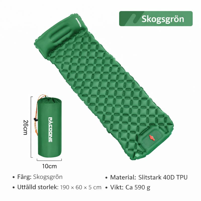 TrailPad – uppblåsbar liggunderlag för vandring & friluftsliv