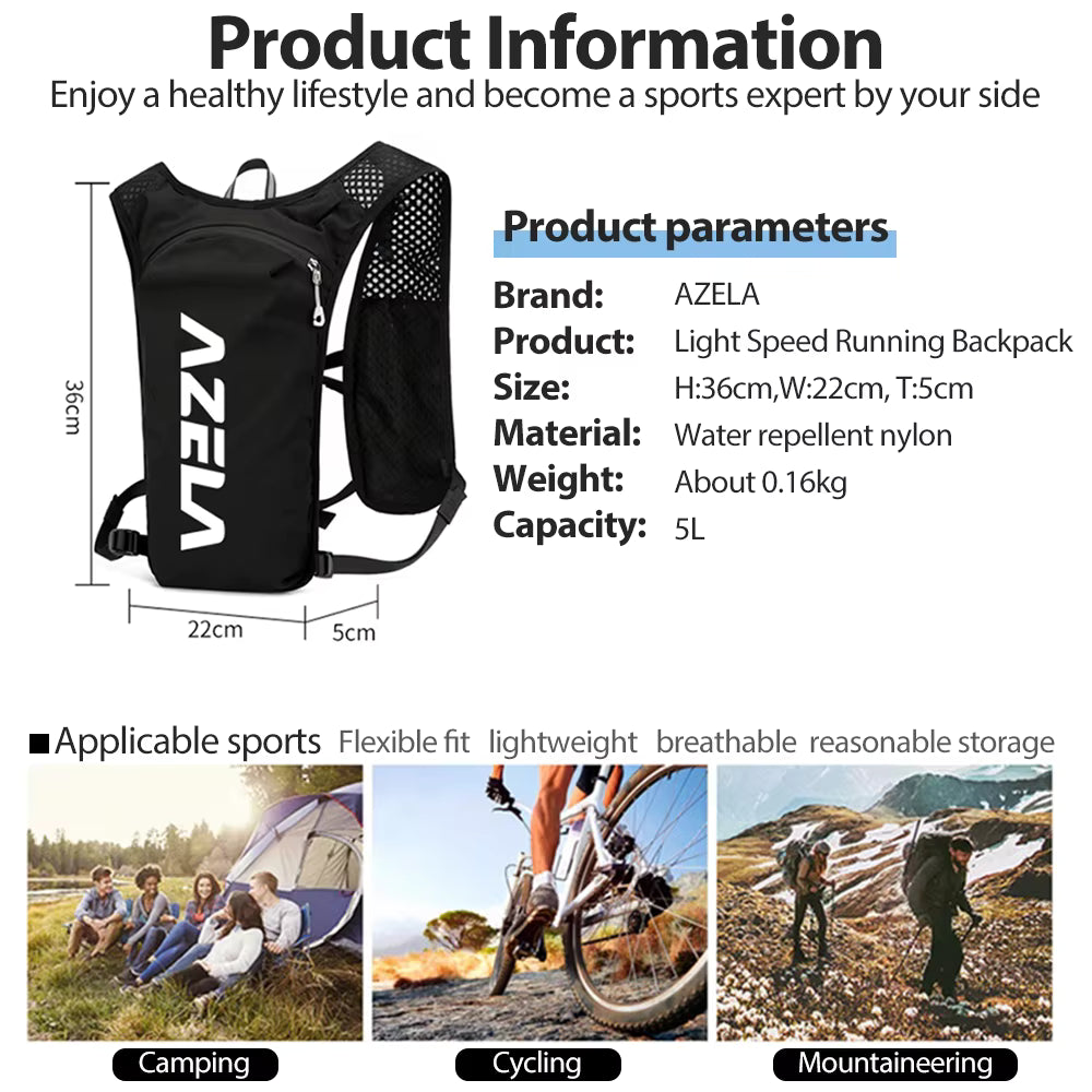 NEWBOLER Water Bag – ultralätt hydreringsryggsäck 5L för löpning, cykling & trail