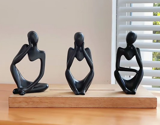 Tänkarfigurer 3-pack – Dekorativa Skulpturer för Modern Inredning