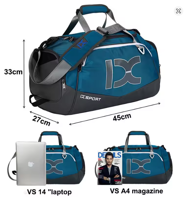 INOXTO Sports Bag – hållbar 40L tränings- & weekendväska för sport, resor & vardag