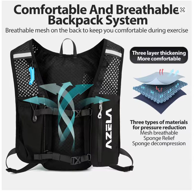 NEWBOLER Water Bag – ultralätt hydreringsryggsäck 5L för löpning, cykling & trail